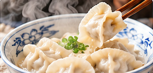 手工水饺的AI概念视觉，非实拍